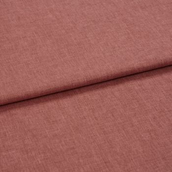 Dusty-rose woven fabric (linen-like), folded once forming a horizontal overlap; textured weave visible, shown in soft diffuse lighting as a close-up flat lay on a neutral surface.