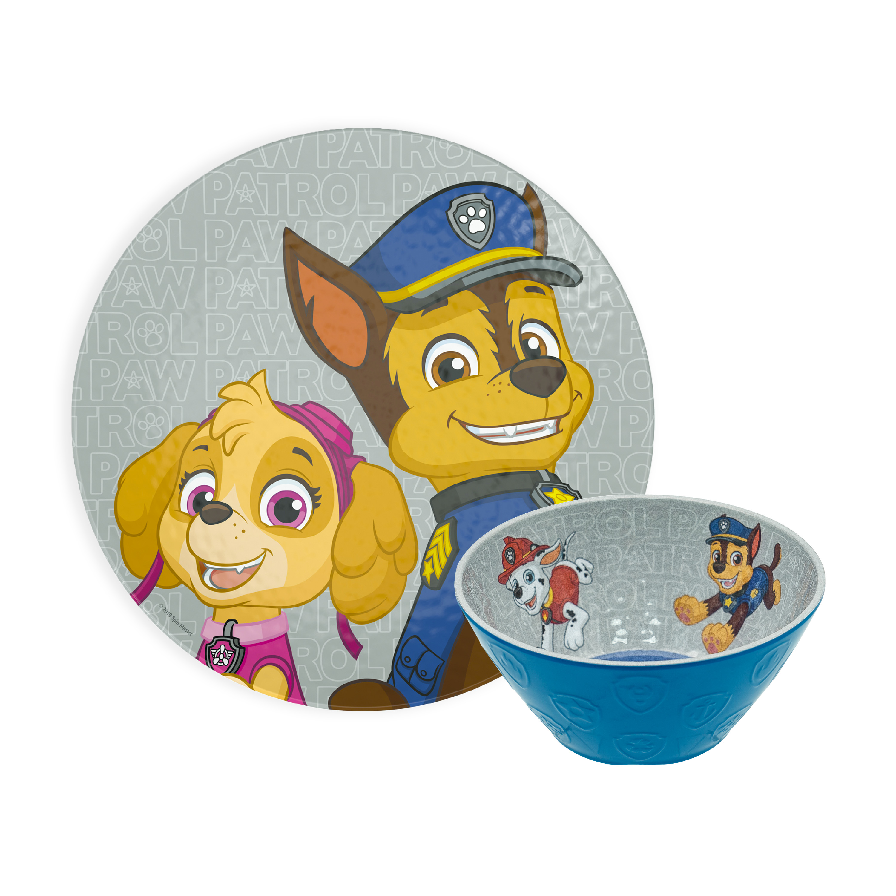Paw patrol Kids 9-inch Plate and 6-inch Bowl Set, Chase, Skye and Friends, 2-piece set slideshow image 1
