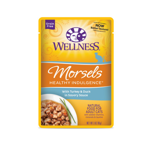 Wellness Complete Health Healthy Indulgence Morsels with Turkey & Duck in Savory Sauce Front packaging