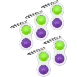 5-Pack Fidget Keychains, Purple/Green