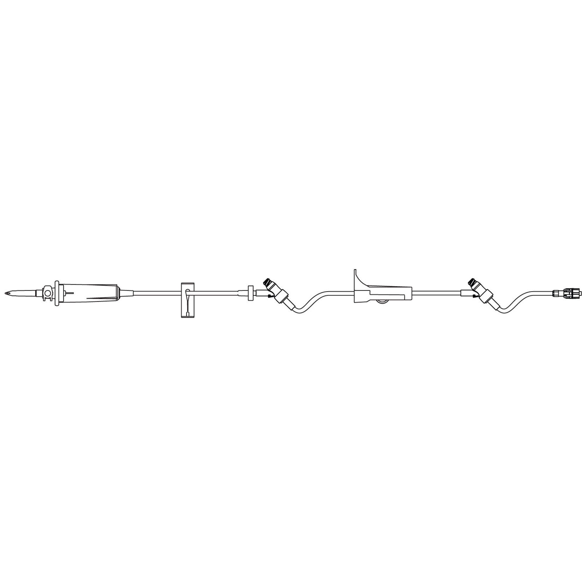 B. Braun IV ADMIN SET, SAFEDAY 60DPM 2PORT 105" (50/CS)