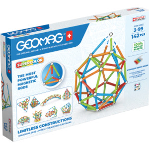 Supercolor Recycled Magnetic Building Set, 142 Pieces