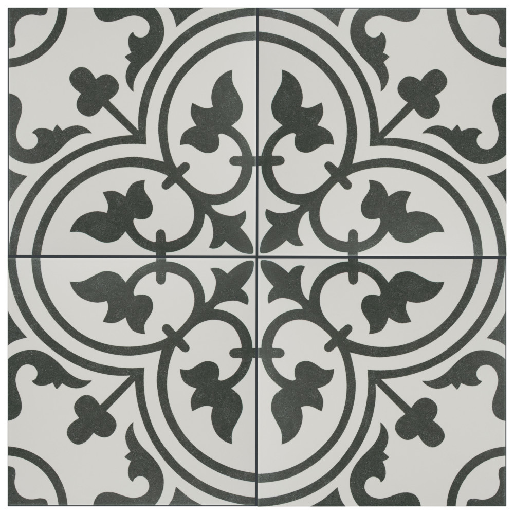 Arte White 9.75x9.75 Square Porcelain Floor and Wall Digital Pattern