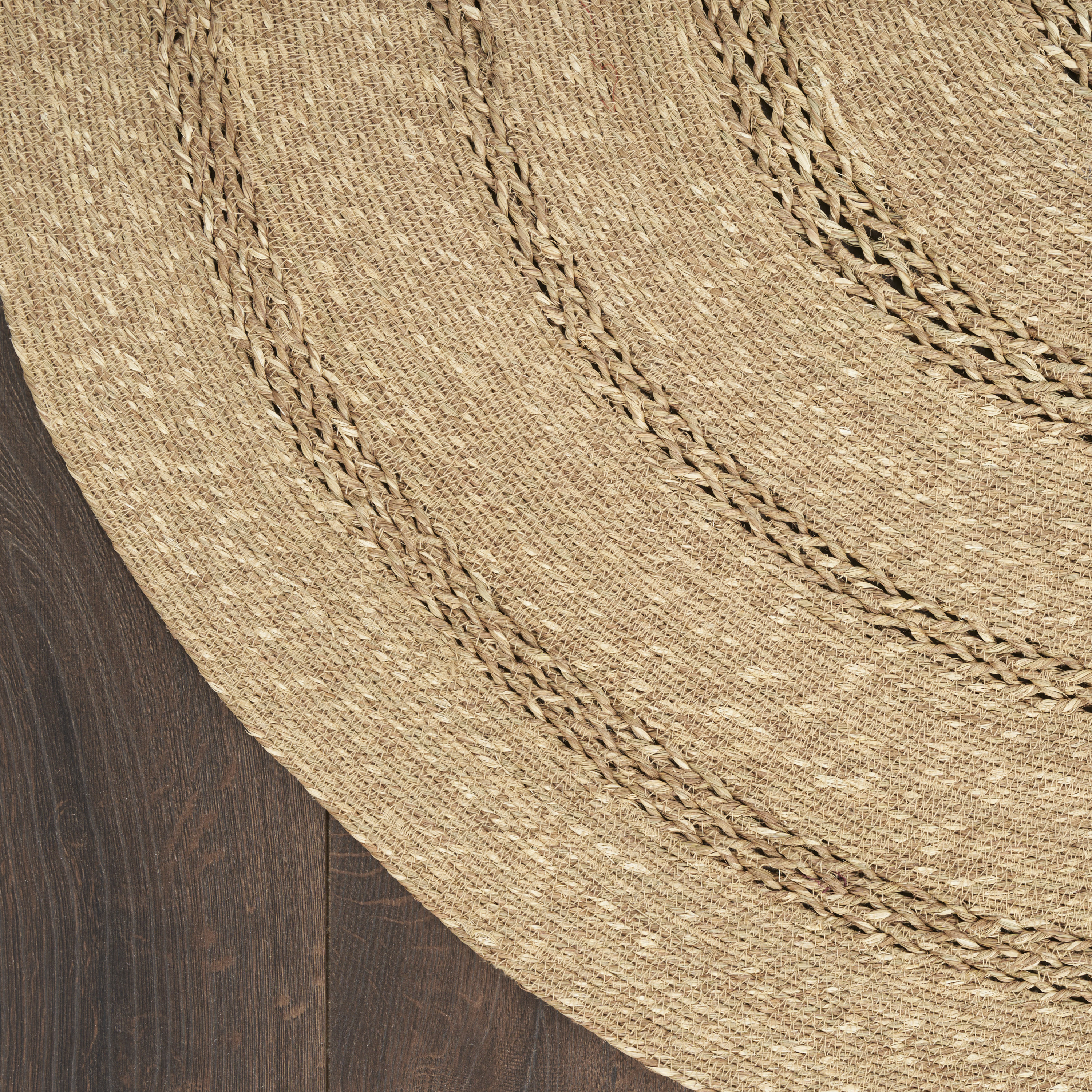 Nourison Natural Seagrass 8' x Round Natural Outdoor Rug