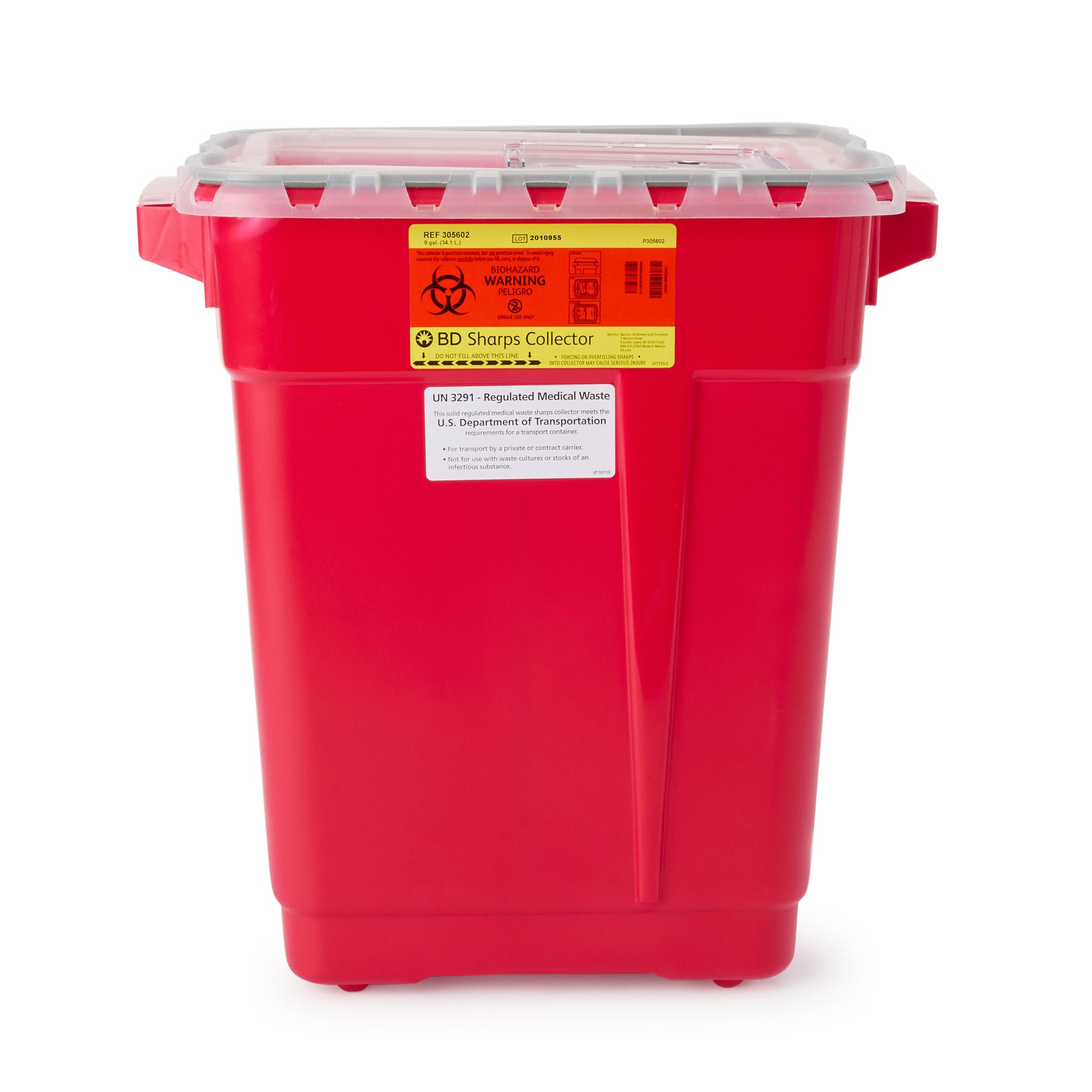 BD CONTAINER, SHARPS RED/CLR 9GL (8/CS)