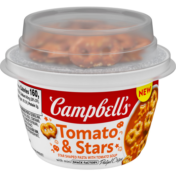 Tomato & Stars Soup with Pretzels