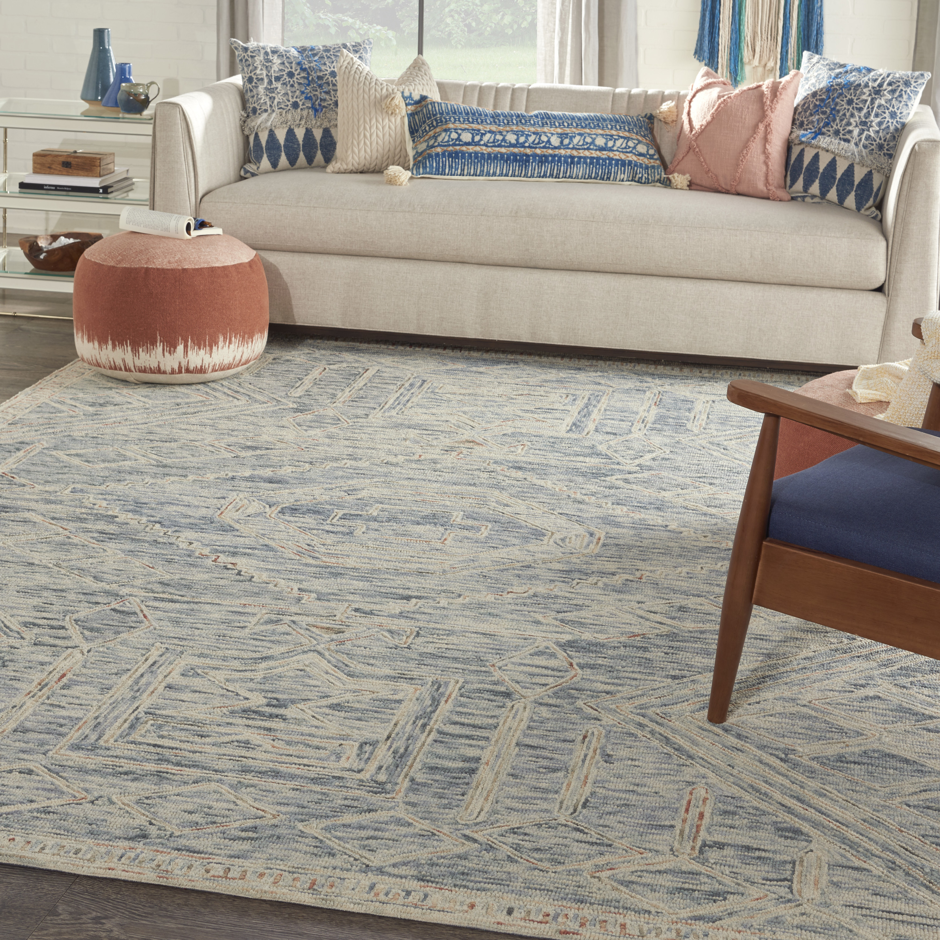 Nourison Interlock 8' x 10'6" Blue Multicolor Bohemian Indoor Rug