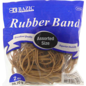 Rubber Bands, 2oz./56.70g, Assorted Sizes