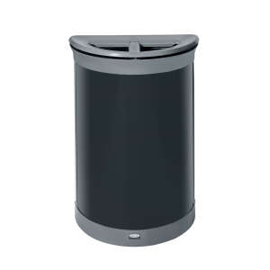 Rubbermaid Commercial, Enhance™ , Dual Stream, 11.5 gal, Metal, Gray/Black, Half Round, Receptacle