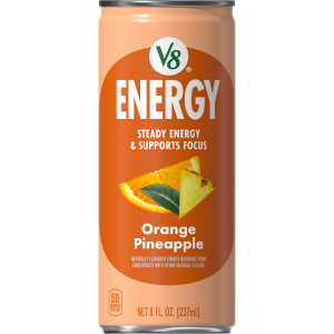 V8 +Energy® Orange Pineapple Juice Energy Drink, 8 fl oz Can (4 Pack)