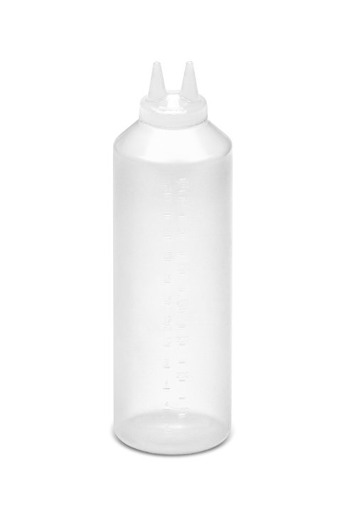Dispensador a presión doble transparente de 710 ml con tapa transparente