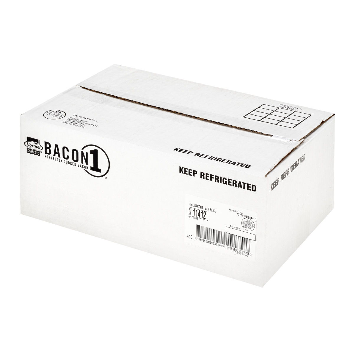 HORMEL(r) BACON 1(tm) FC 18/22 Style 576 half slices . C1RA - Front Right Closed Case (Hi Res)