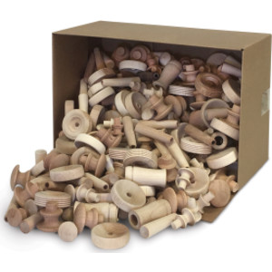 Natural Wood Turnings, Assorted Shapes & Sizes, 18 lb.