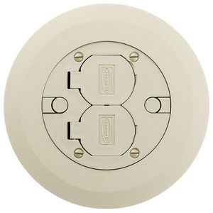 Ivory Non-Metallic Floor Box Cover Plate With Flip Lids