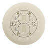 Ivory Non-Metallic Floor Box Cover Plate With Flip Lids