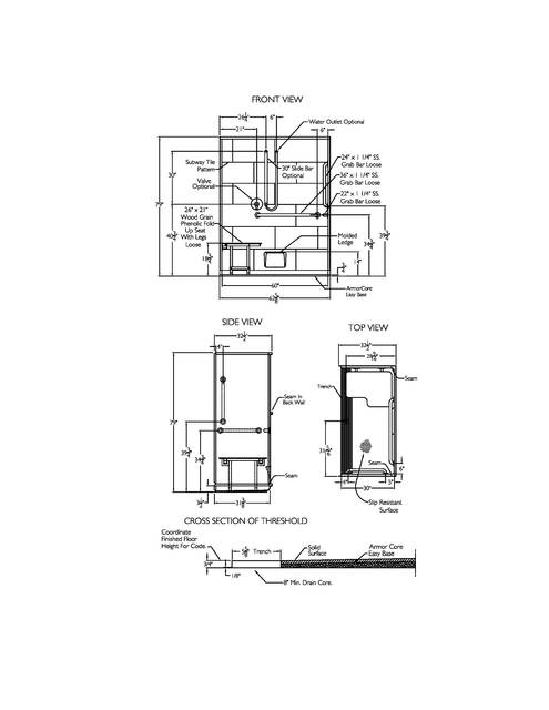 Technical Drawing — Cd Shower Tech Draw Sst 6232 Tr 75 1p
