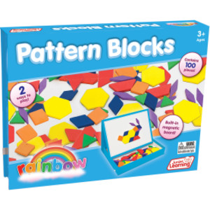 Rainbow Pattern Blocks, Magnetic, Assorted Colors, 100 Pieces