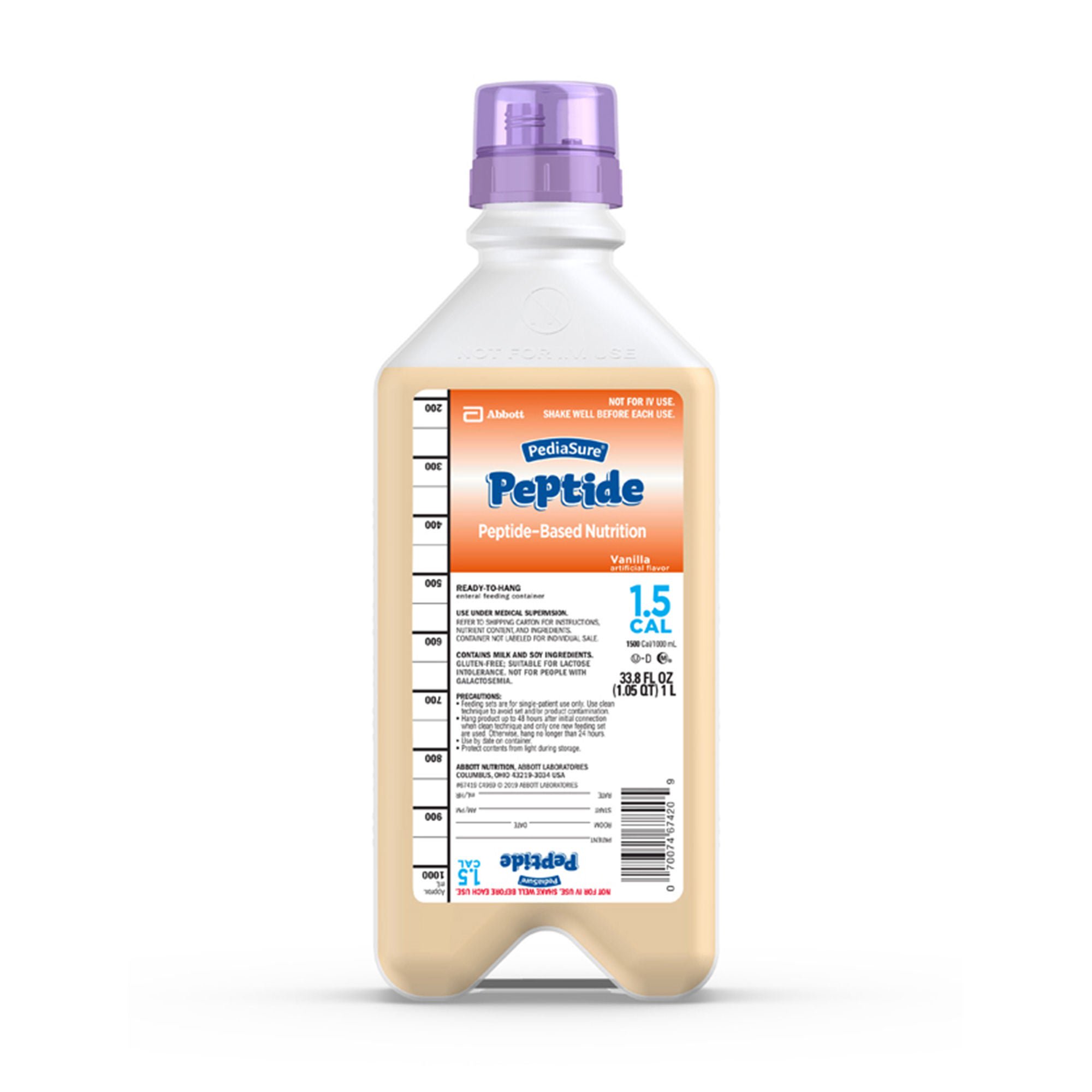 PediaSure® Peptide 1.5 Cal Peptide-Based Nutrition, Vanilla, 33.8-oz. bottle