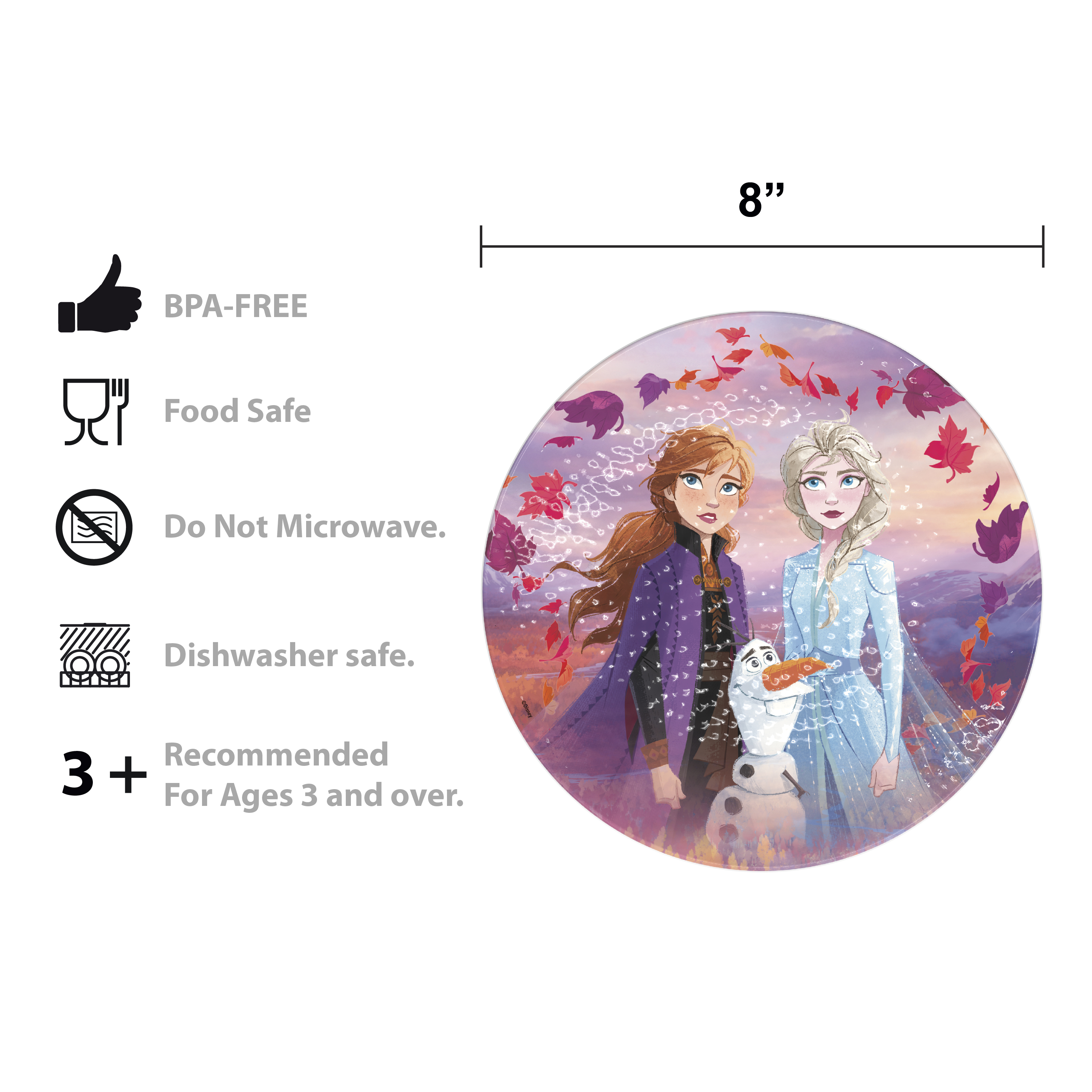 Disney Frozen 2 Movie Kids 9-inch Plate and 6-inch Bowl Set, Anna and Elsa, 2-piece set slideshow image 6 Disney Frozen 2 Movie Kids 9-inch Plate and 6-inch Bowl Set, Anna and Elsa, 2-piece set slideshow image 6