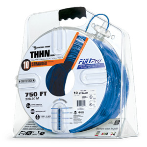 Pull Pro THHN 10 AWG Stranded Wire, Blue, 750 ft. Reel