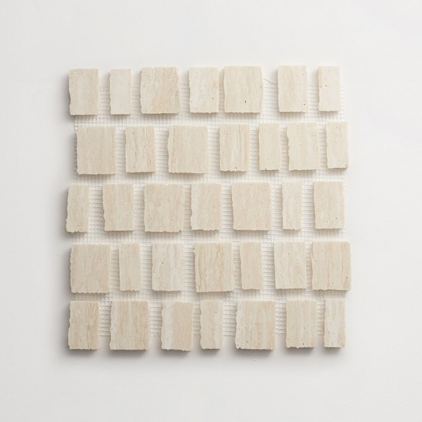 lapidary | rough cut mosaic sheet | beige travertine (large joint) 