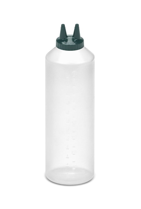 Dispensador a presión doble transparente de 710 ml con tapa verde
