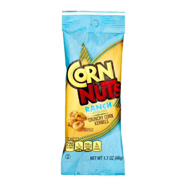 CORN NUTS Ranch Crunchy Corn Kernels Snack, 1.7 oz. 18 Packs of 12 . C1CB - Front Center Inner Pack (Hi Res)