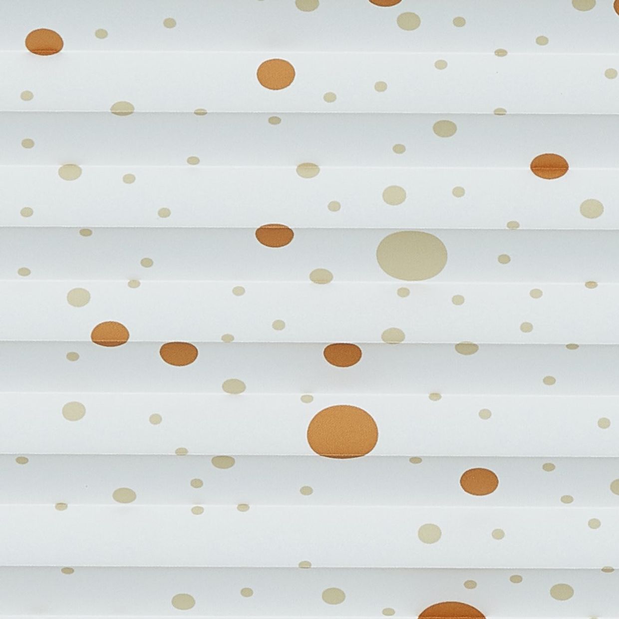 Sparkle Dots White/Gold Conservatory Side Pleated Blind