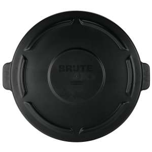 Rubbermaid Commercial, BRUTE, Self-Draining, Round, Resin, 20 gal, Resin, Black, Receptacle Lid