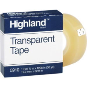 Transparent Tape, 3/4" x 1296", 1" Core, Clear