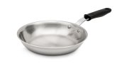 7-inch Tribute 3-ply fry pan with natural finish and silicone handle