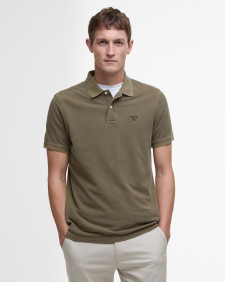 Washed-Out Sports Polo Shirt Light Sage