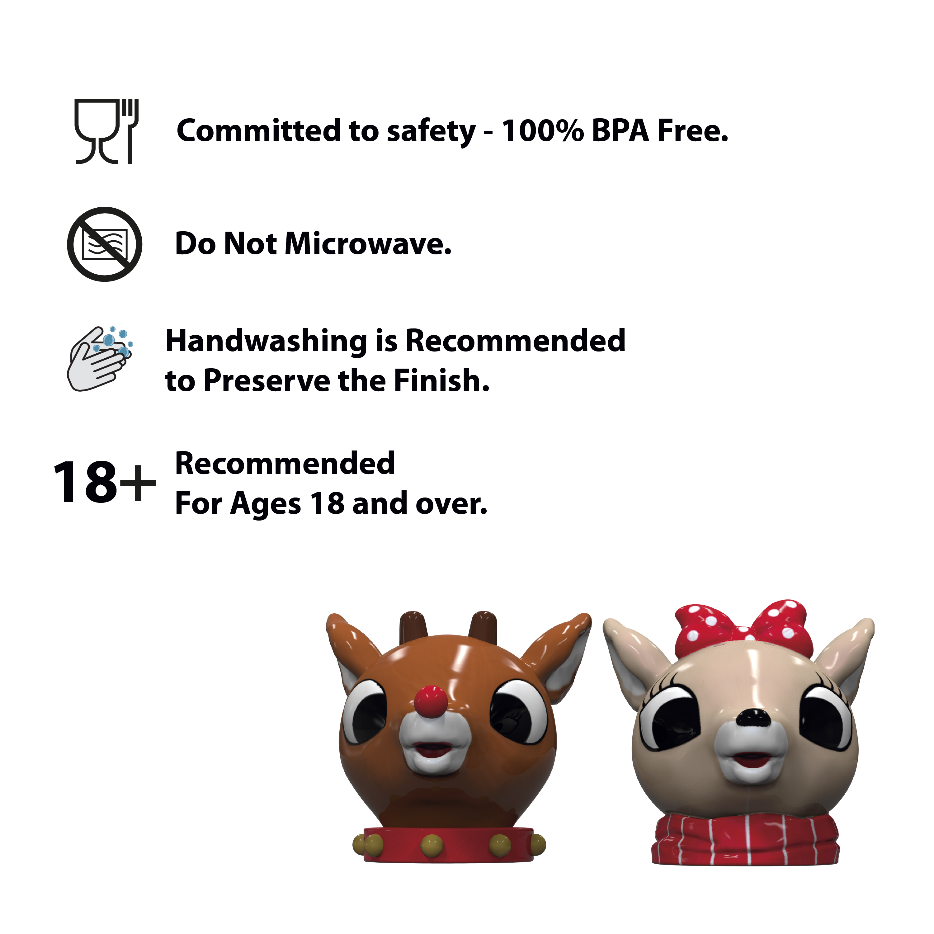 Rudolph the Reindeer Salt and Pepper Shaker Set, Rudolph & Clarice, 2-piece set slideshow image 9 Rudolph the Reindeer Salt and Pepper Shaker Set, Rudolph & Clarice, 2-piece set slideshow image 9