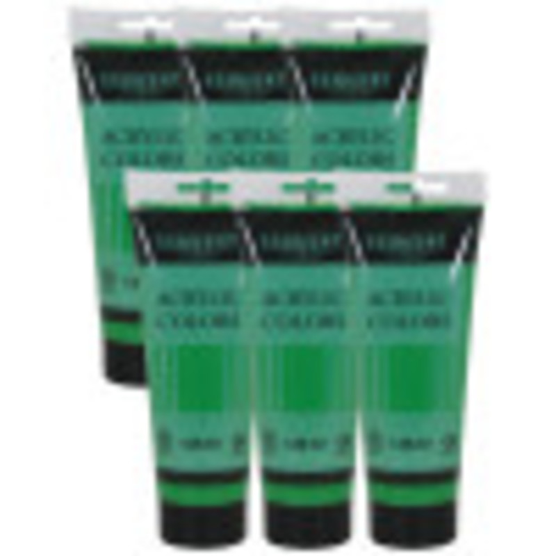 Acrylic Paint Tube, 120 ml, Cadmium Green Hue, Pack of 6