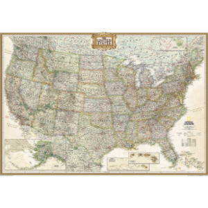 United States Executive Map, Enlarged and Laminated, 69.25" x 48"