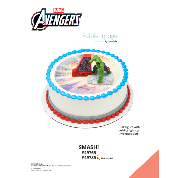 MARVEL Avengers Smash! The Magic of Cakes® PhotoCake® Enhanced Round Background Page