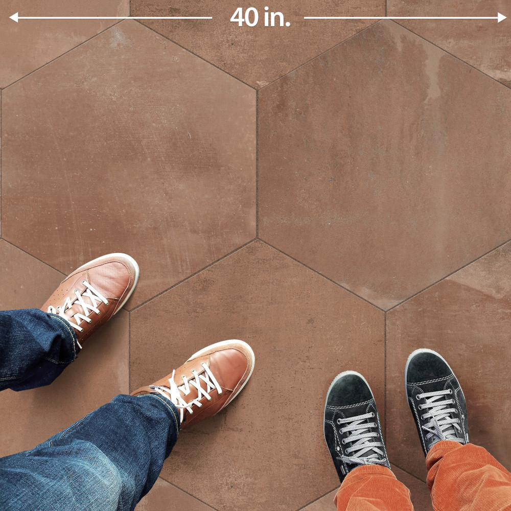 Argillos Hex Terracota 20-1/2 in. x 23-5/8 in. Porcelain Floor and Wall Tile