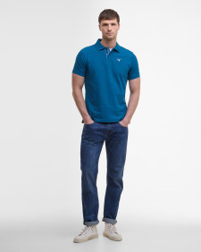 Tartan Pique Polo Shirt Lyons Blue