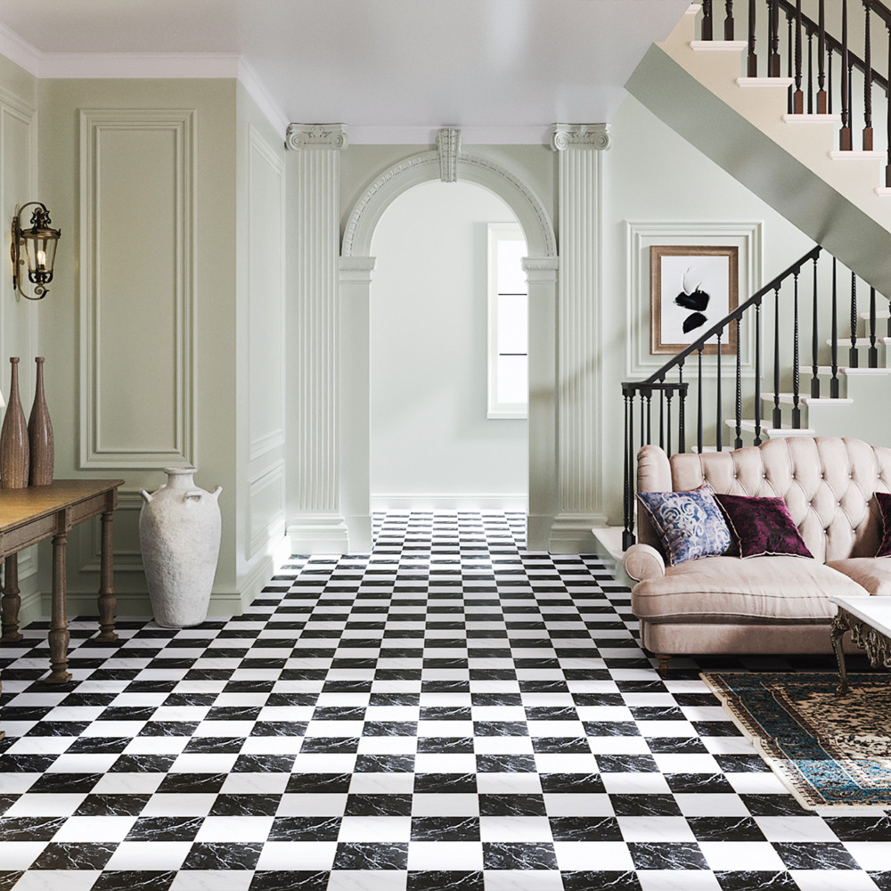 Sample – Merzoni Checker Ruzzini Porcelain Floor and Wall Tile