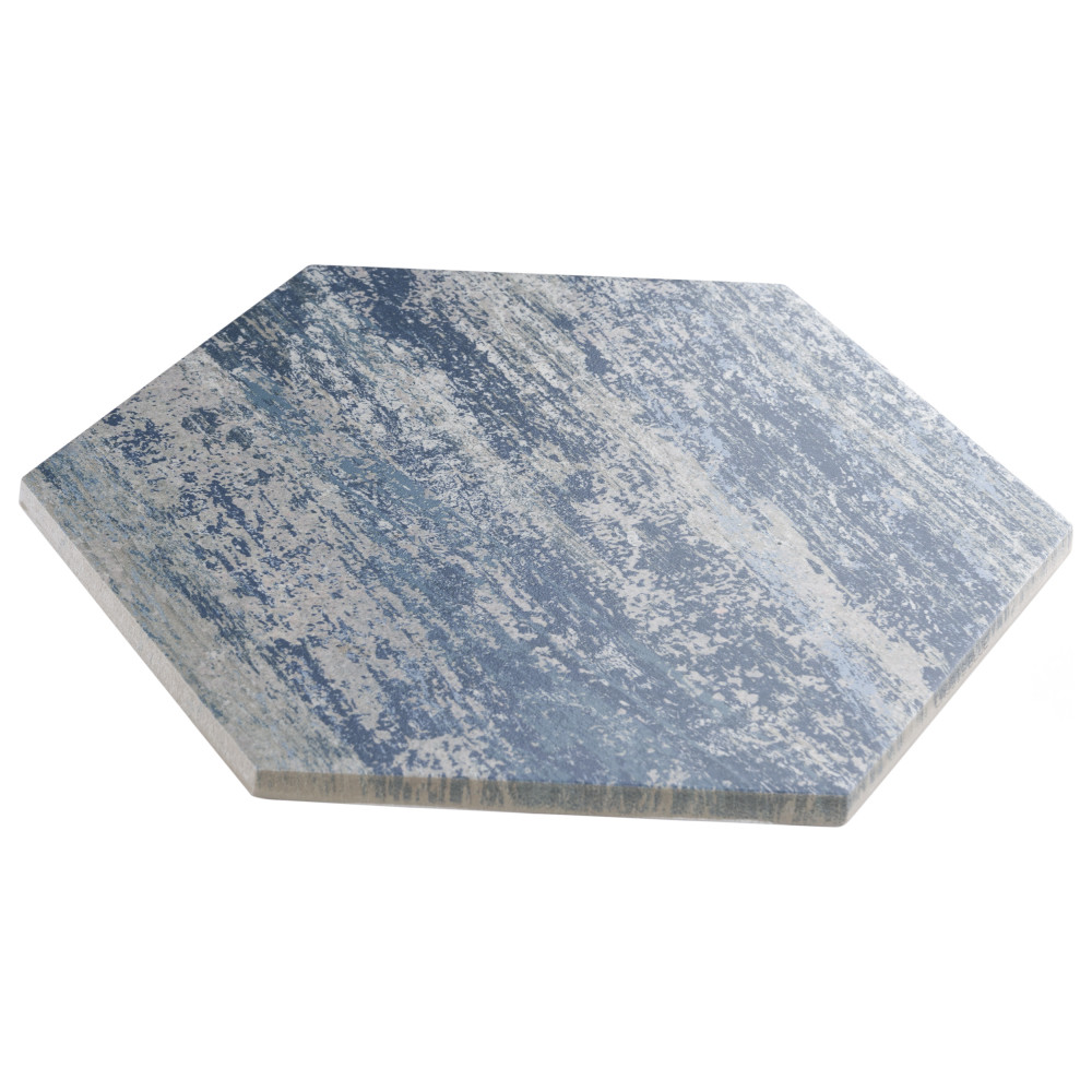 Cassis Hex Blue 8-5/8 in. x 9-7/8 in. Porcelain Floor and Wall Tile
