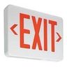 Emergency Exit Signs, Thermoplastic, LED,White HousingWith Red Letters