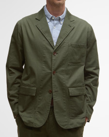 Herringbone Cotton Worker Jacket Classic Green