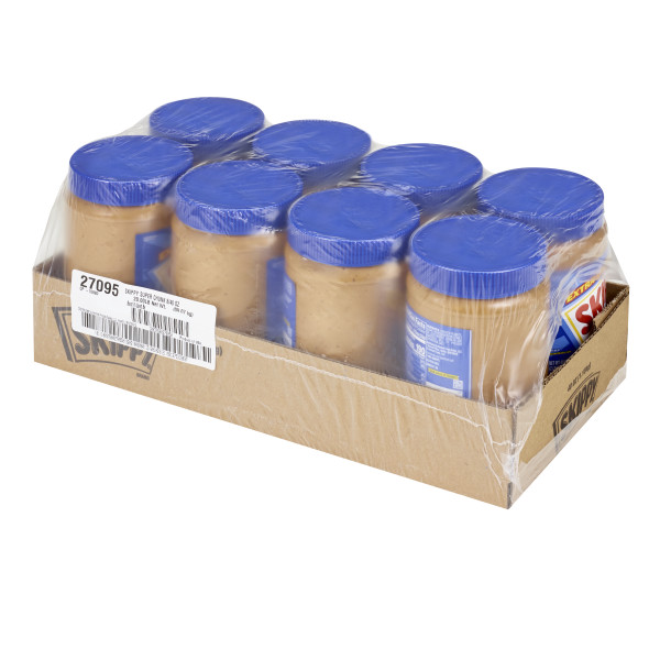 SKIPPY(r) Super Chunk Peanut Butter, 8/40 oz . C1RA - Front Right Closed Case (Hi Res)