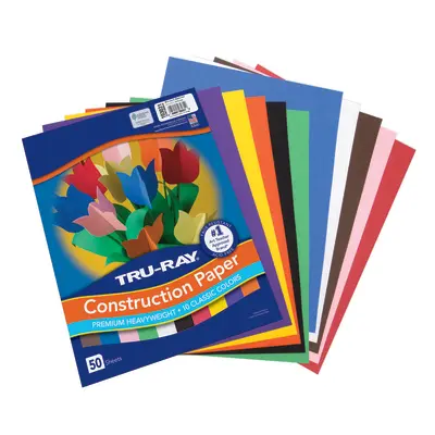 Tru-Ray Construction Paper, 10 Classic Colors, 9"x 12", 50 Sheets