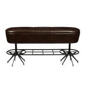 Ale House Bar Bench with Metal Base and Upholstered Seat - S232-218