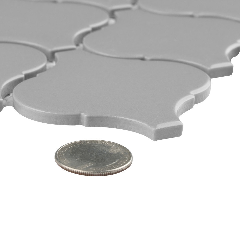 Metro Lantern Matte Light Grey 9-1/2 in. x 10-3/4 in. Porcelain Mosaic Tile