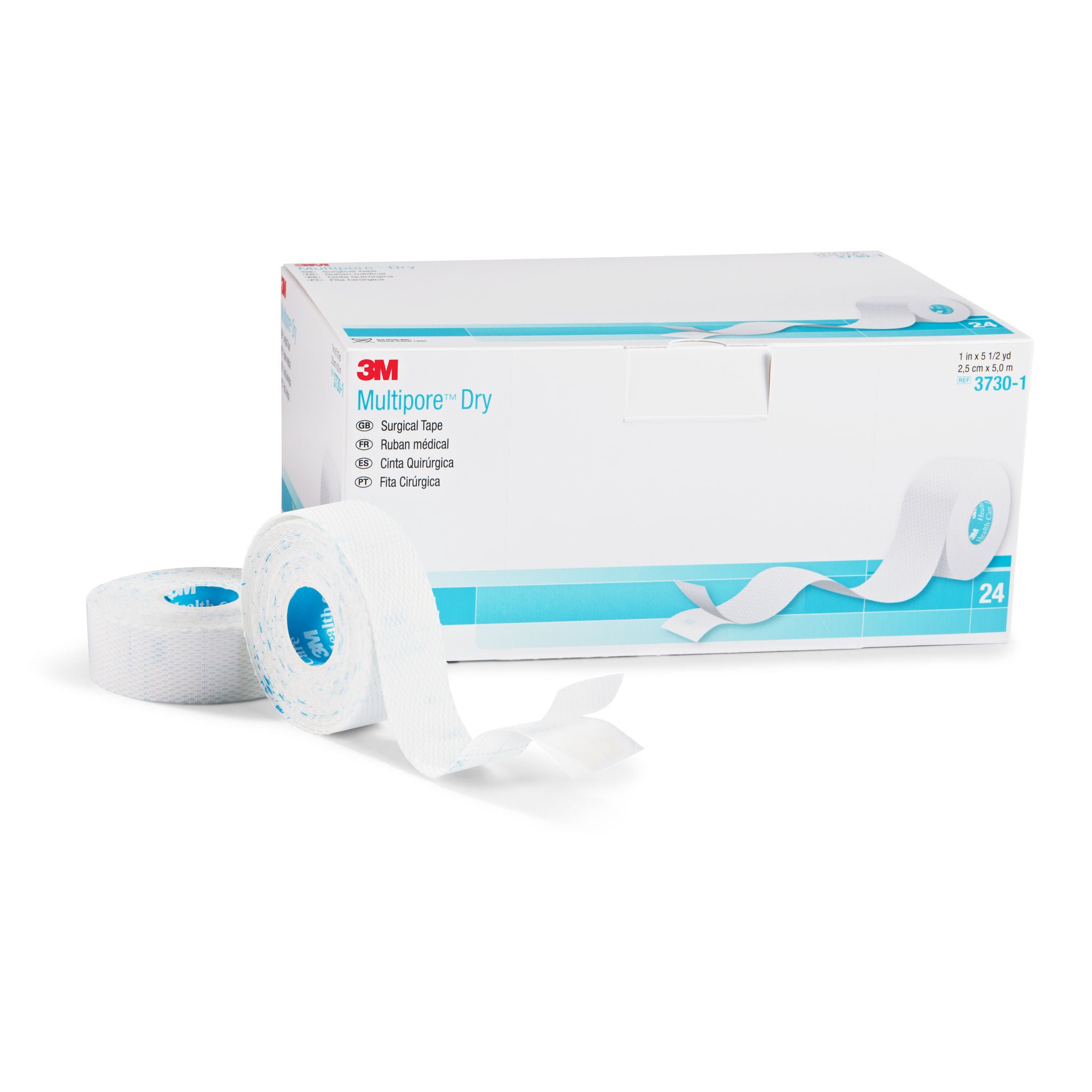 3M™ Multipore™ Dry Dressing Retention Tape w/ Liner, 1 Inch x 5-1/2 Yard, White
