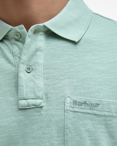 Pigment Dye Slub Polo Shirt Seagrass