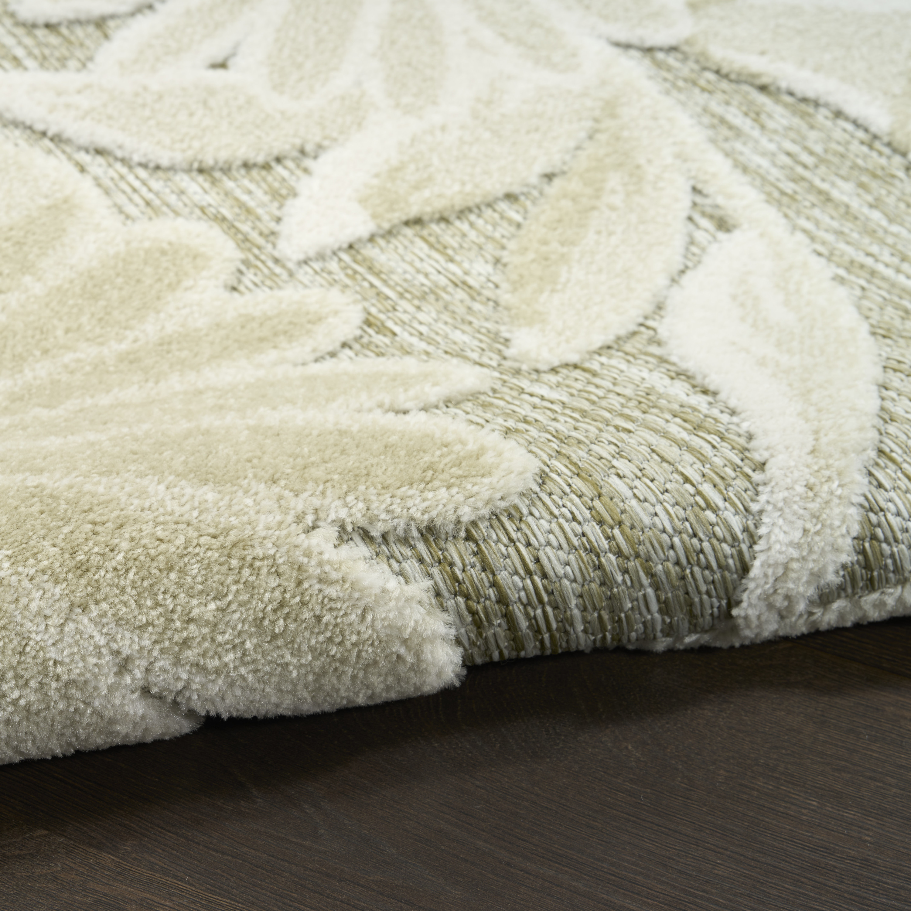Nourison Aloha 5'3" x 7'5" Ivory Sage Outdoor Rug