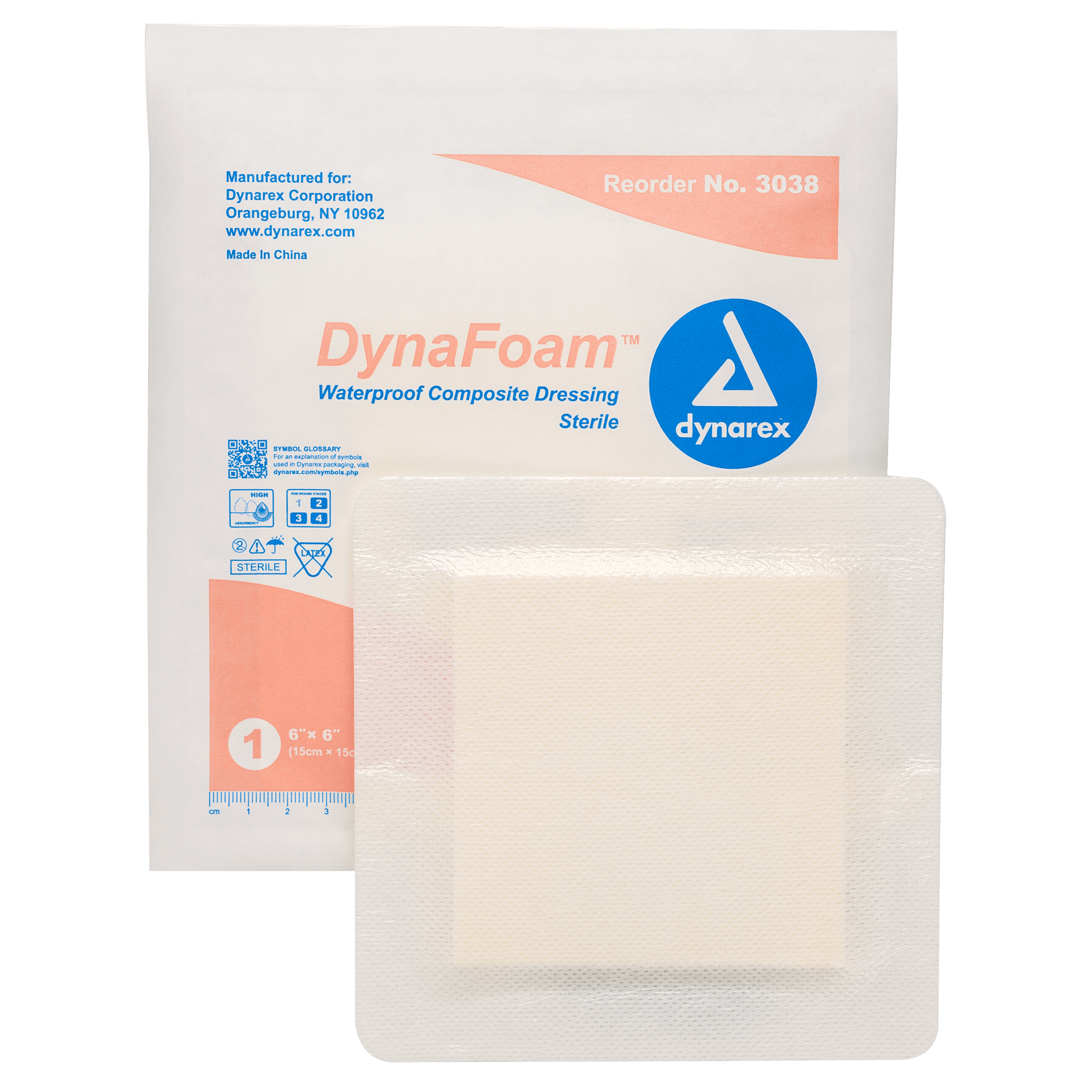 DynaFoam™ Waterproof Foam Dressing – Bordered, 6